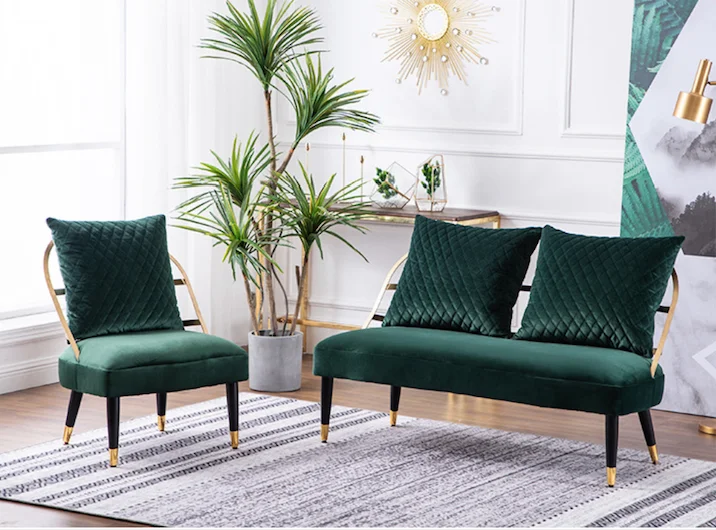 Two-seater sofa كنب مقعدين من الاستيل المذهب