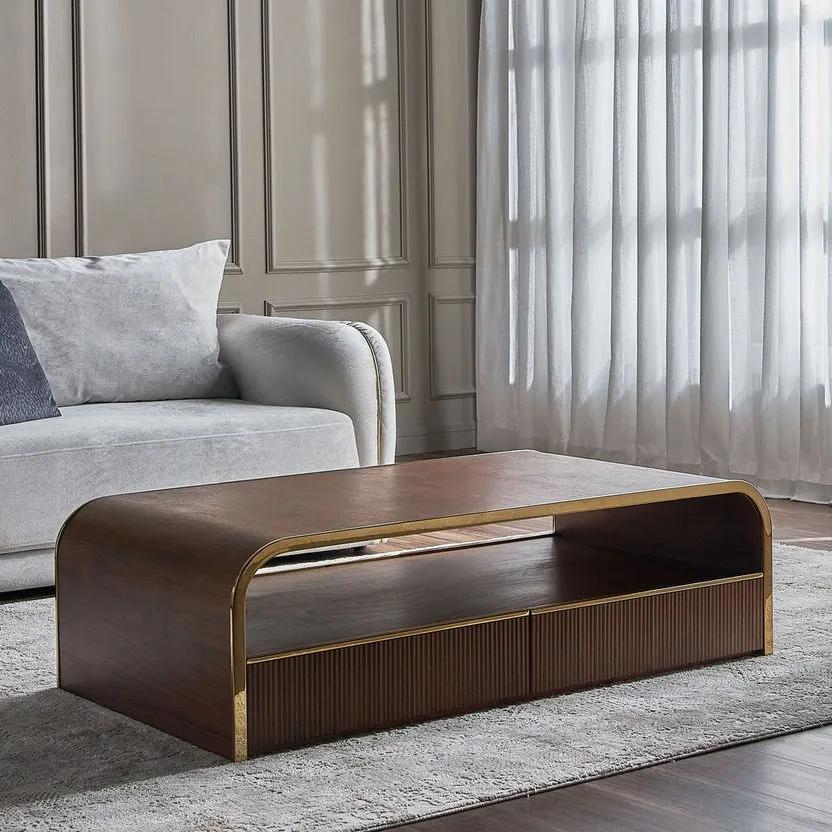 Coffee table (2) طاولة قهوة خشب من تصميم إليجانس