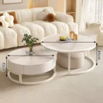طاولة قهوة مزدوجة متداخلة مودرن - Image 6