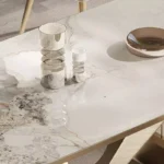 ⁦طاولة طعام فخمة رخام بتصميم شيك⁩ - الصورة ⁦5⁩