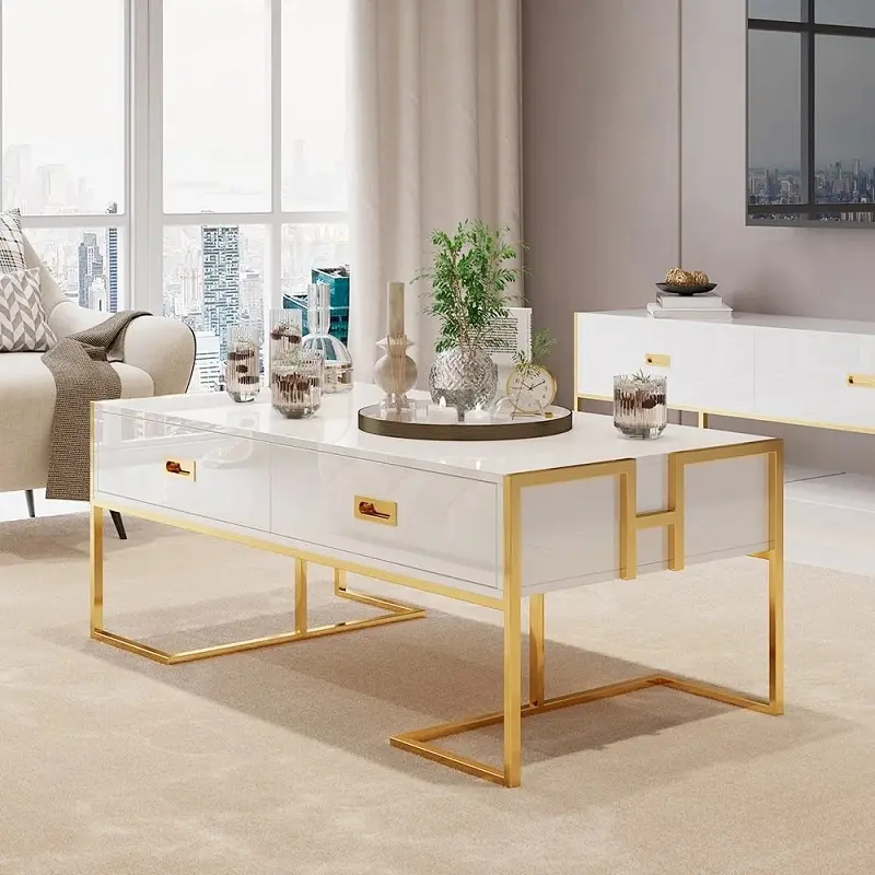 Coffee table (1) طاولة قهوة مستطيلة بتصميم عصري