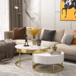 طاولة قهوة مستديرة عصرية بتصميم متداخل