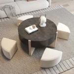 طاولة قهوة مستديرة مع مقاعد