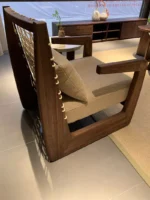 ⁦كرسي مفرد ريفي لغرفة المعيشة⁩ - الصورة ⁦9⁩