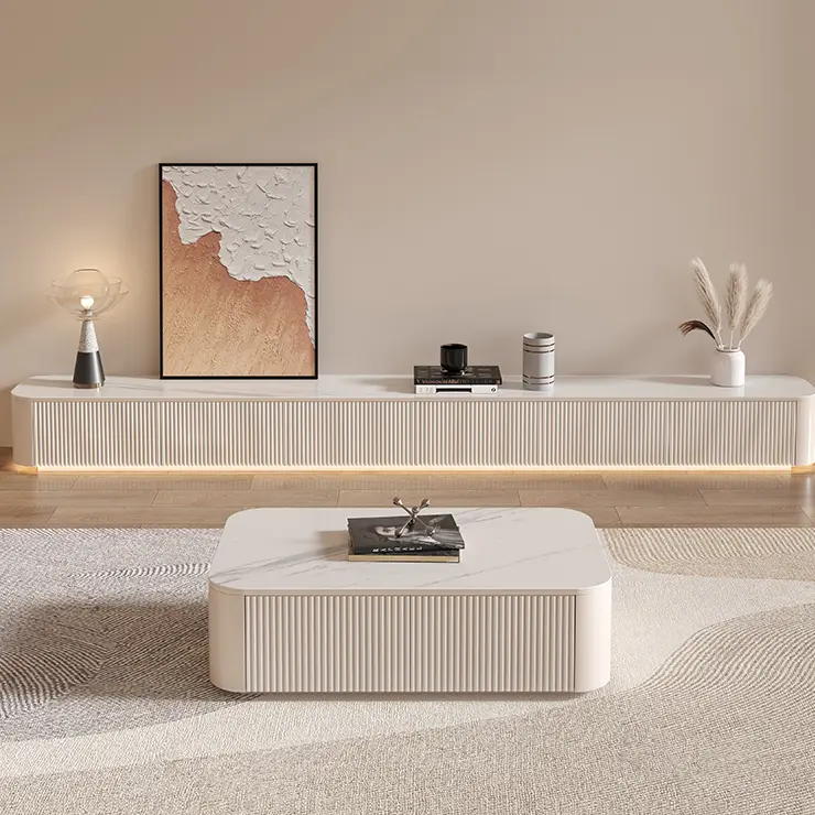 Table set (4) طقم طاولة قهوة مع تلفاز راقي