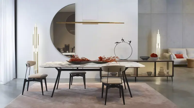 Dining table (3) طاولة طعام مع سطح رخامي